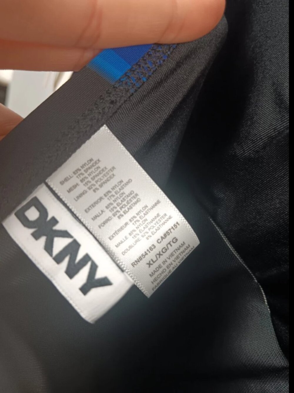 Women's Blue Swimsuit DKNY Size XL NWT (rack6v) - Picture 6 of 6